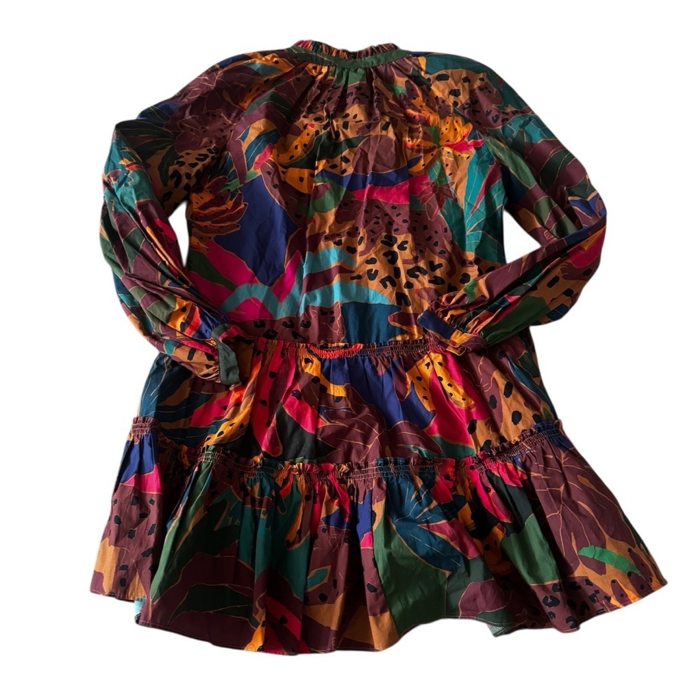 FARM Rio Vibrant Banana Multicolor Mini Dress, Size XS, Long Sleeve Dress - Picture 2 of 7
